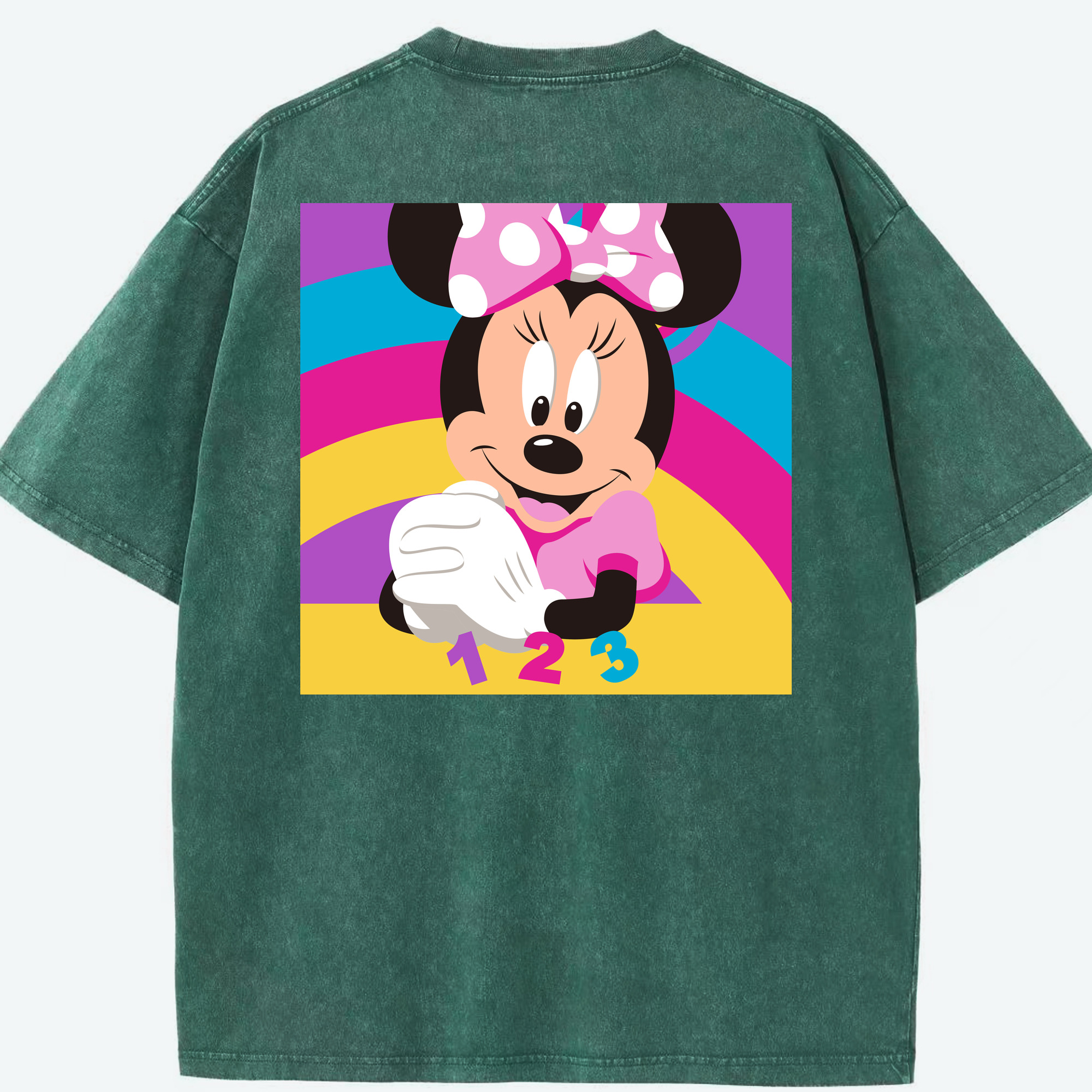 （画像用） ミッキーマウス Mickey Mouse 綿100% ヴィンテージ風 半袖Tシャツ（背面プリント）